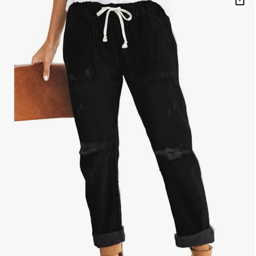 Cargo Drawstring Jeans